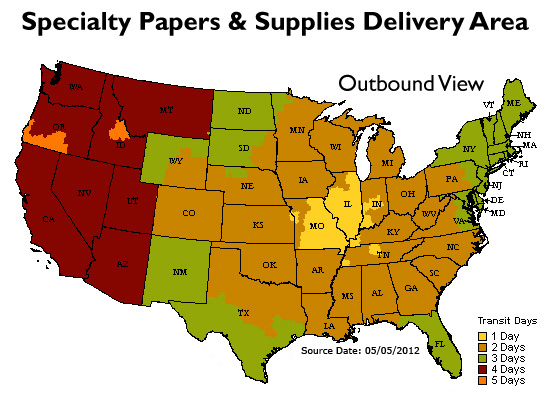 Specialty Papers Shipping Map